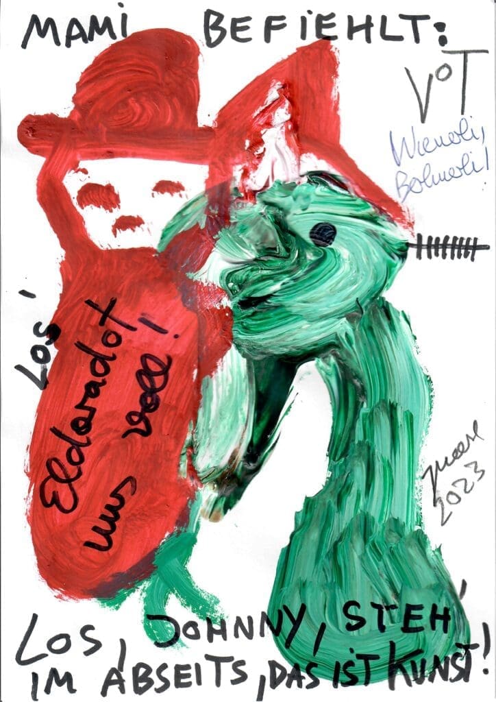 Illustration für das Volkstheater von Jonathan Meese