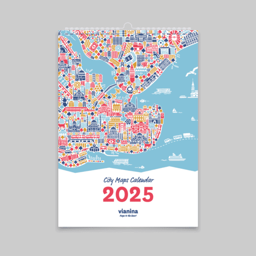 Wandkalender City Maps 2025 von Vianina